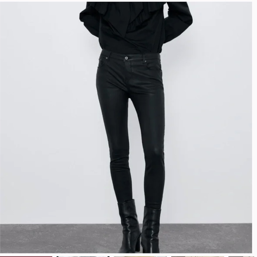 NWT Zara black coating skinny jeans- mid rise